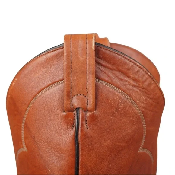 Vintage Tony Lama Leather Cowboy Boots Mens Sz 8.5 EE Brown Style 5084 USA Made - Picture 14 of 15